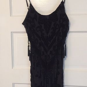 Ania.A formal black dress with beading and velvet